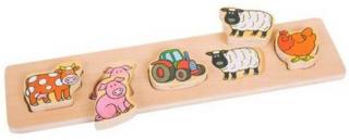 Bigjigs Toys | Dřevěné vkládací puzzle Farma