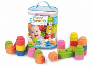 Clementoni | Clemmy baby: 24 měkkých barevných kostek v plastovém pytli