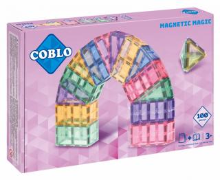 COBLO | Magnetická stavebnice Pastel - 100 dílů