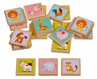 Lucy & Leo | Dřevěné dětské pexeso Zvířátka - 24 kartiček