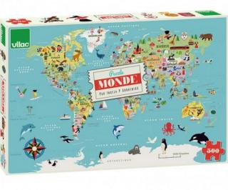 Vilac | Puzzle Mapa světa 500 dílků v krabici