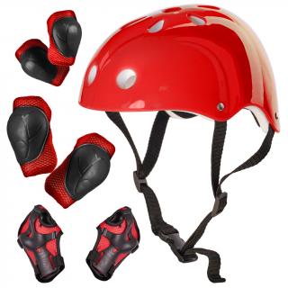 Cyklistická helma s chrániči červená