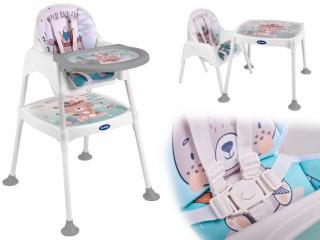 Dětská jídelní židlička 3v1 modrá
