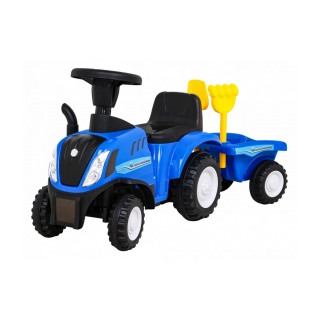 Dětské odrážedlo traktor s přívěsem New Holland T7 modrý