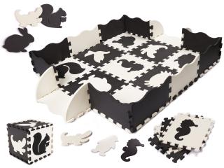Dětské pěnové puzzle černo-bílé, 25 dílů