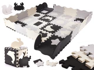 Dětské pěnové puzzle černo-bílé