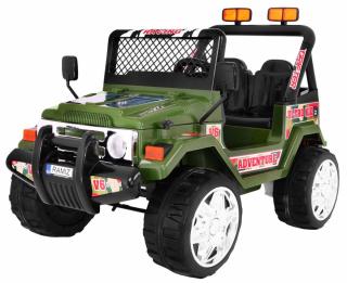 Elektrické autíčko Jeep Raptor, EVA kola, 2.4GHz zelené