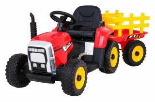 Elektrický traktor s přívěsem, 2.4GHz červený