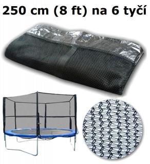 Ochranná síť na trampolínu 250 cm (8 ft) na 6 tyčí