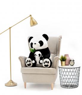 Plyšová panda s miminkem 70 cm