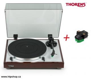 Thorens TD 402 DD + Audio-Technica AT VM95E  ++ gramo s bezkonkurenční cenou i kvalitou ++ Barevné provedení: ořech - piano lak