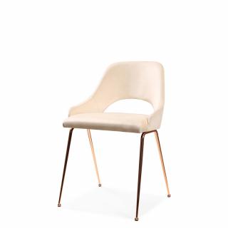 Čalouněná židle Sydney (s područkami / bez područek) Područky: Bez područek, Potah: Látka, Varianta: Hranaté dřevěné nožky