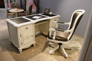 Kancelářský psací stůl Laura Typ: Bílá se zlatou patinou