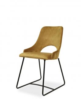 Kovová jídelní židle M. Beldec (několik variant nohou) Potah: Látka, Varianta: M. Beldec R