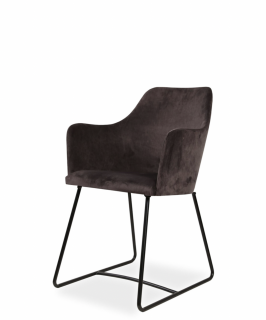 Kovová jídelní židle M. Belona (několik variant nohou / s područkami i bez) Područky: S područkami, Potah: Látka, Varianta: M. Belona R