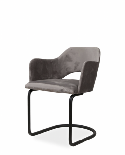 Kovová jídelní židle M. Sydney (několik variant nohou) Područky: S područkami, Potah: Látka, Varianta: M. Sydney C
