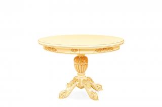 Kulatý jídelní stůl rozkládací Royal Typ: Krémová se zlatou patinou