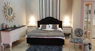 Luxusní manželská postel Noah Design čela: Čalouněné, Šířka postele: 160 cm, Typ: Bílá s černou