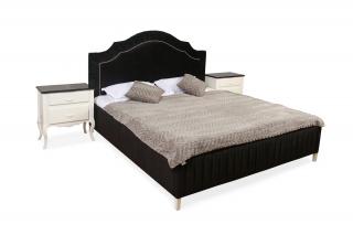 Luxusní manželská postel Noah Design čela: Čalouněné, Šířka postele: 90 cm, Typ: Bílá s černou