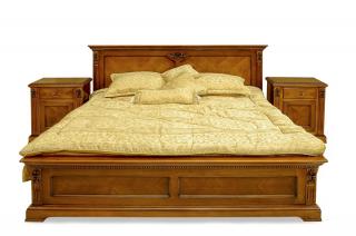 Luxusní manželská postel VALERIA (90, 160, 180 cm) Design čela: Bez čalounění, Šířka postele: 160 cm, Typ: Bílá se zlatou patinou