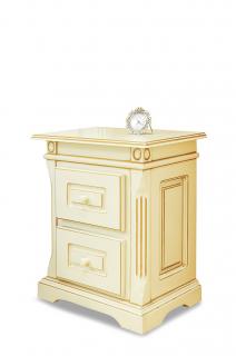 Luxusní noční stolek Mery Odstín dřeva: Bílá se zlatou patinou