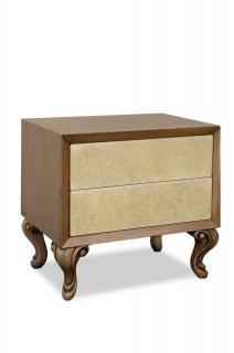 Luxusní noční stolek Veneto Odstín dřeva: Buk, Potah: Kůže