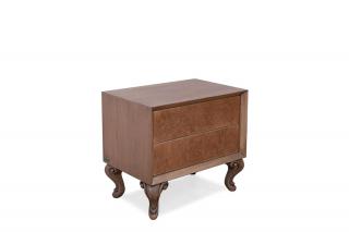 Luxusní noční stolek Veneto Odstín dřeva: Dub, Potah: Kůže