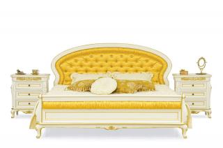 Luxusní postel Venezia (160 a 180 cm) Šířka postele: 160 cm, Typ: Bílá se zlatou patinou