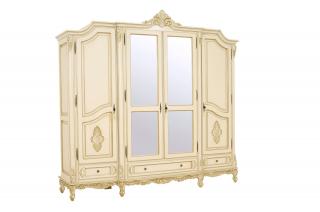 Luxusní šatní skříně Royal (2-, 3-, 4-, 5-dveřová) Počet dveří: 2 dveřová, Typ: Bílá se zlatou patinou