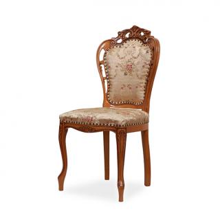 Luxusní židle LADA Konstukce: Bez opěrek, Potah: Gobelín/Kůže, Typ: Bílá se zlatou patinou