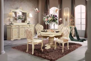 Luxusní židle LADA Konstukce: Bez opěrek, Potah: Látka, Typ: Bílá se zlatou patinou