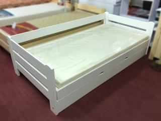 Masivní postel Dream s úložným prostorem Odstín postele: Bílá, Rozměr matrace: 90 x 200 cm, Úložný prostor: S úložným prostorem