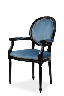 Masivní židle LIGIA (bez područek / s područkami) Područky: S područkami, Varianta: Černá