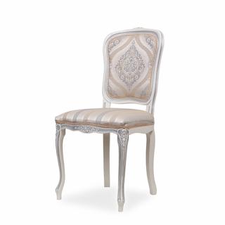 Masivní židle LUSIA Varianta: Bílá se stříbrnou patinou