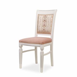Masivní židle Valeria Potah: Gobelín/Kůže, Typ: Bílá se zlatou patinou