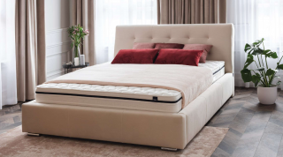 Moderní postel Luxor (mnoho velikostních variant) Odstín postele: Potah skupiny I, Rozměr matrace: 160 x 200 cm, Úložný prostor: MEDIUM kostra bez…