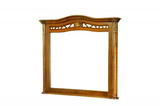 Velké zrcadlo v rámu Laura Odstín dřeva: Bílá se zlatou patinou