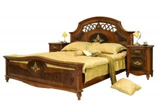 Zámecká postel LAURA (160, 180 cm) Šířka postele: 90 cm, Typ: Krémová se zlatou patinou