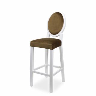 Židle barová Medailon Potah: Látka, Varianta: Bílá