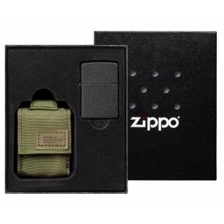 30056 Sada taktické pouzdro + Zippo zapalovač 26075 Black Crackle™ Cena včetně gravírování: textu, loga