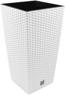 Plastové květináče  Rato Square bílý 22,5 x 22,5 x 42 cm