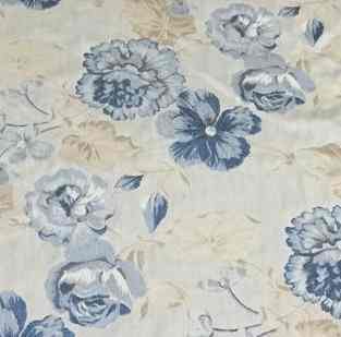 Božské květy v modré  CA442 (tkaná textilie na závěs, polštáře, ubrus....)