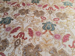 Květinový ornament   CA452 (luxusní tkaná textilie s ornamentálním motivem květin - vhodné na čalounění i závěs)