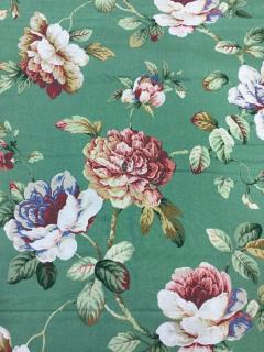 Květy na zelené  CA461 (originální textilie na závěs, polštáře, ubrus....)