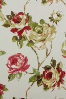 Květy "tah štětcem"  Supervýprodej (100% bavlna -motiv květů jako na malířském plátně - závěsovina)