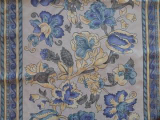 Květy v pruzích  CA269 SLEVA (bavlněná textilie na závěs, ubrus....)