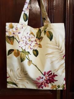 Látková taška s uchy "Orchidej" (originální taška do ruky i přes rameno)
