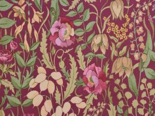 Luční květy na fialové CA495 ( florální motiv na závěs, polštáře, ubrusy....)