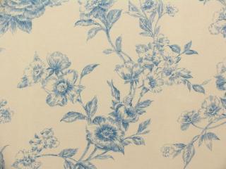 Modré květy  CA69 (kvalitní závěsovina - 100% bavlna)
