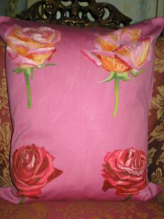 Polštářový povlak "Růže"  PP28 (bavlněný materiál s florálním motivem - 40cm x 53cm)